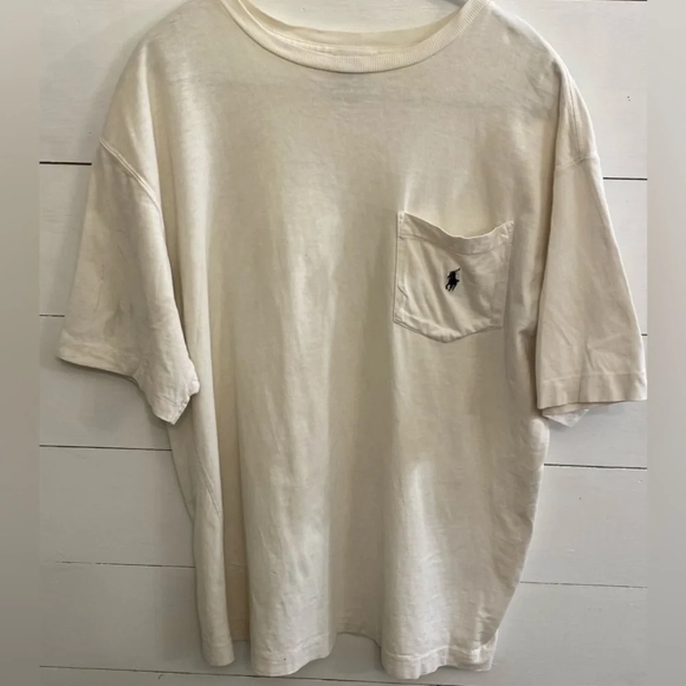 Polo‎ by Ralph Lauren Boy’s Large Crew Neck Cotton White Pocket T-Shirt